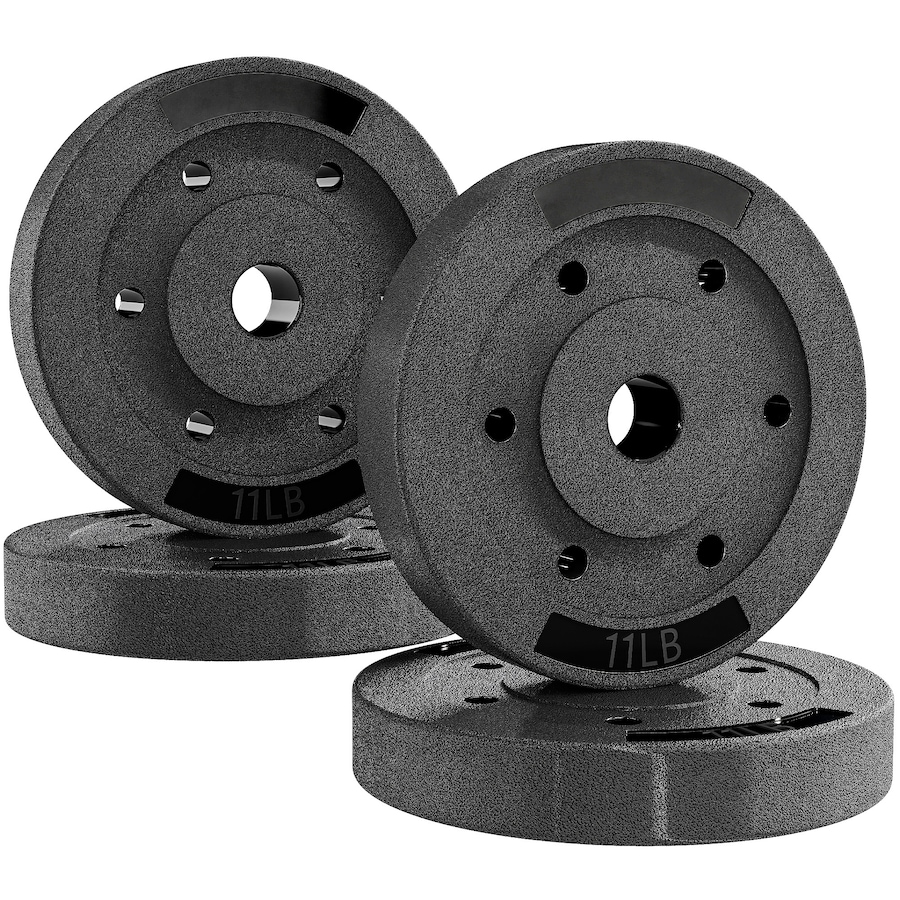 Image 998863.jpg, Product 998-863 / Price $54.99, Soozier Weight Plates Set of 4, 1-Inch Barbell Weights Set, 4 x 11 lbs from Soozier on TSC.ca's Health & Fitness department
