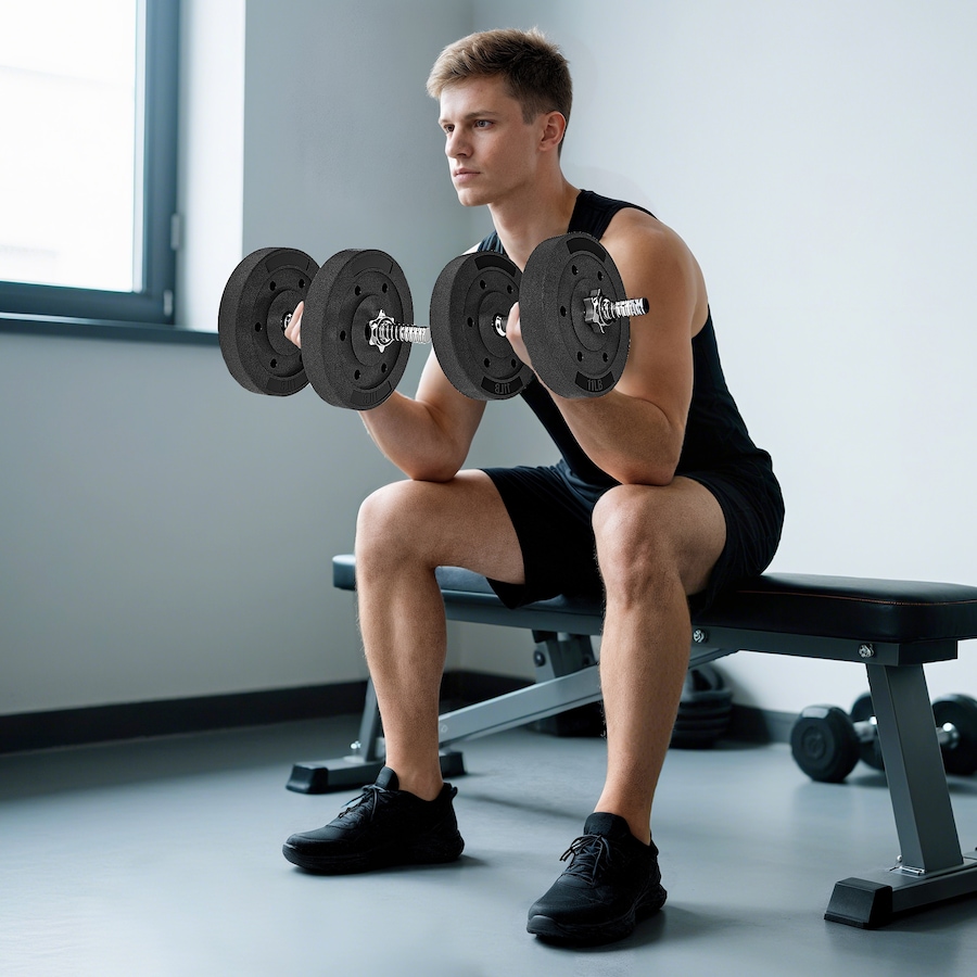 Image 998863_ALTMORE1.jpg, Product 998-863 / Price $54.99, Soozier Weight Plates Set of 4, 1-Inch Barbell Weights Set, 4 x 11 lbs from Soozier on TSC.ca's Health & Fitness department