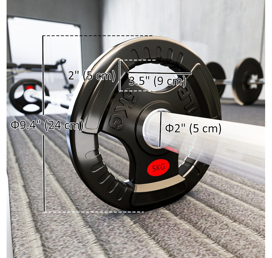 Image 998866_ALTMORE2.jpg, Product 998-866 / Price $32.99, Soozier 2 x 11lbs Weight Plates Set, 2-Inch Barbell Weights Set from Soozier on TSC.ca's Health & Fitness department