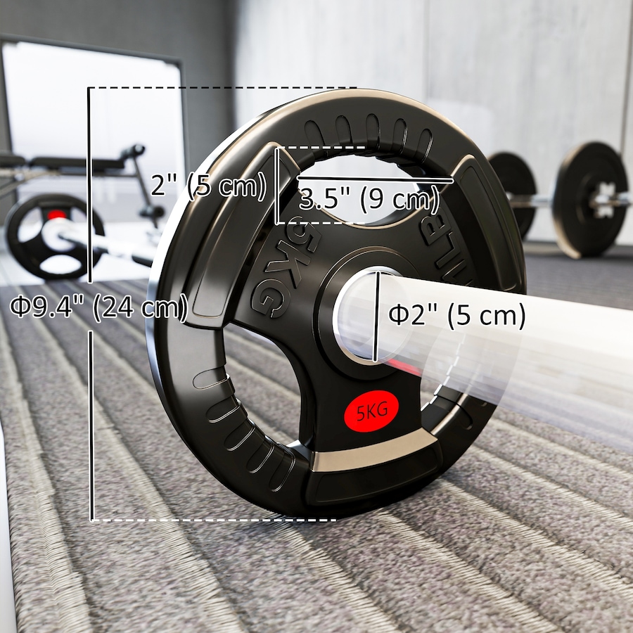Image 998866_ALTMORE2.jpg, Product 998-866 / Price $35.99, Soozier 2 x 11lbs Weight Plates Set, 2-Inch Barbell Weights Set from Soozier on TSC.ca's Health & Fitness department