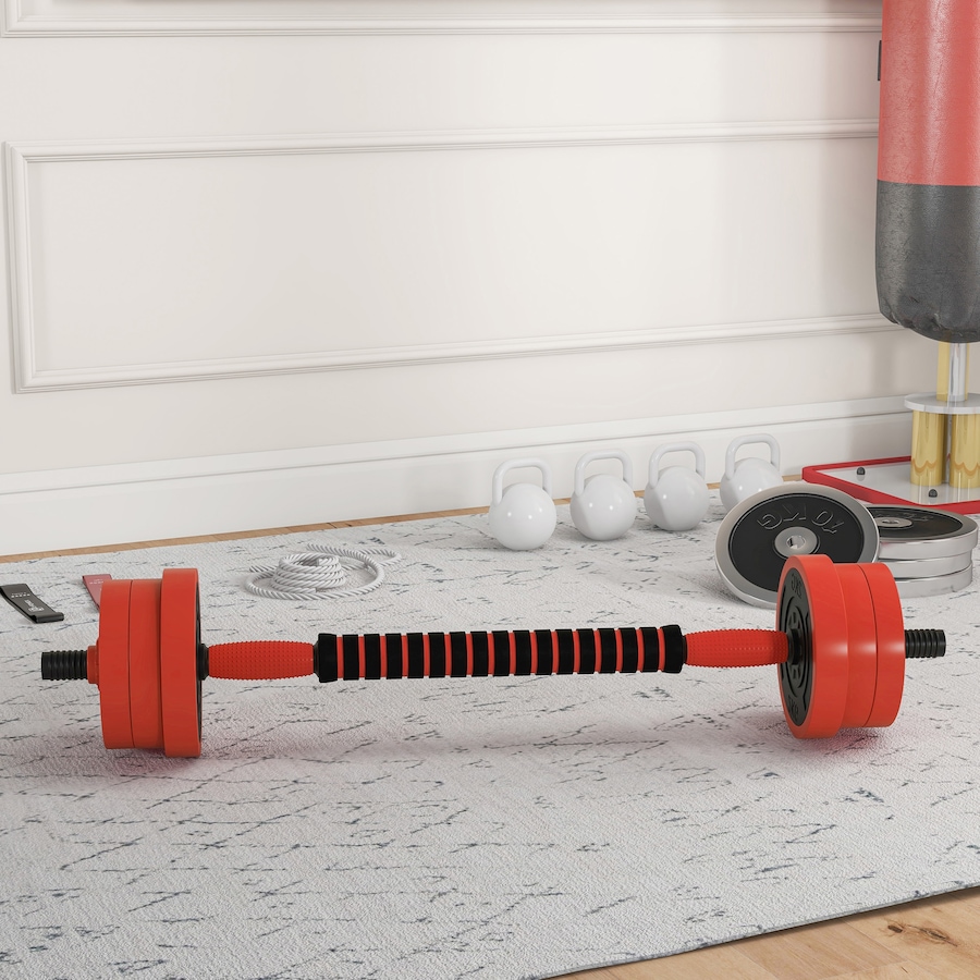 Image 998867_ALTMORE1.jpg, Product 998-867 / Price $81.99, Soozier 44lbs 4-in-1 Weight Dumbbell Set, Barbell Kettlebell Push Up Stand from Soozier on TSC.ca's Health & Fitness department