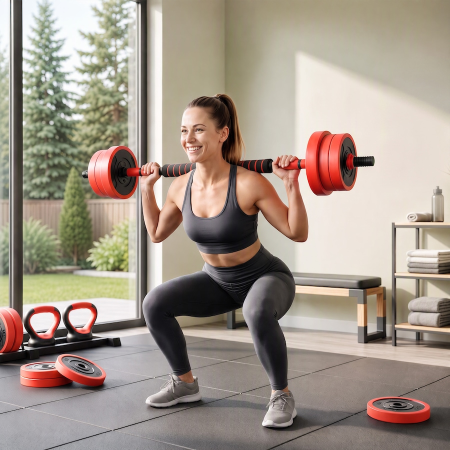 Image 998867_ALTMORE10.jpg, Product 998-867 / Price $84.99, Soozier 44lbs 4-in-1 Weight Dumbbell Set, Barbell Kettlebell Push Up Stand from Soozier on TSC.ca's Health & Fitness department