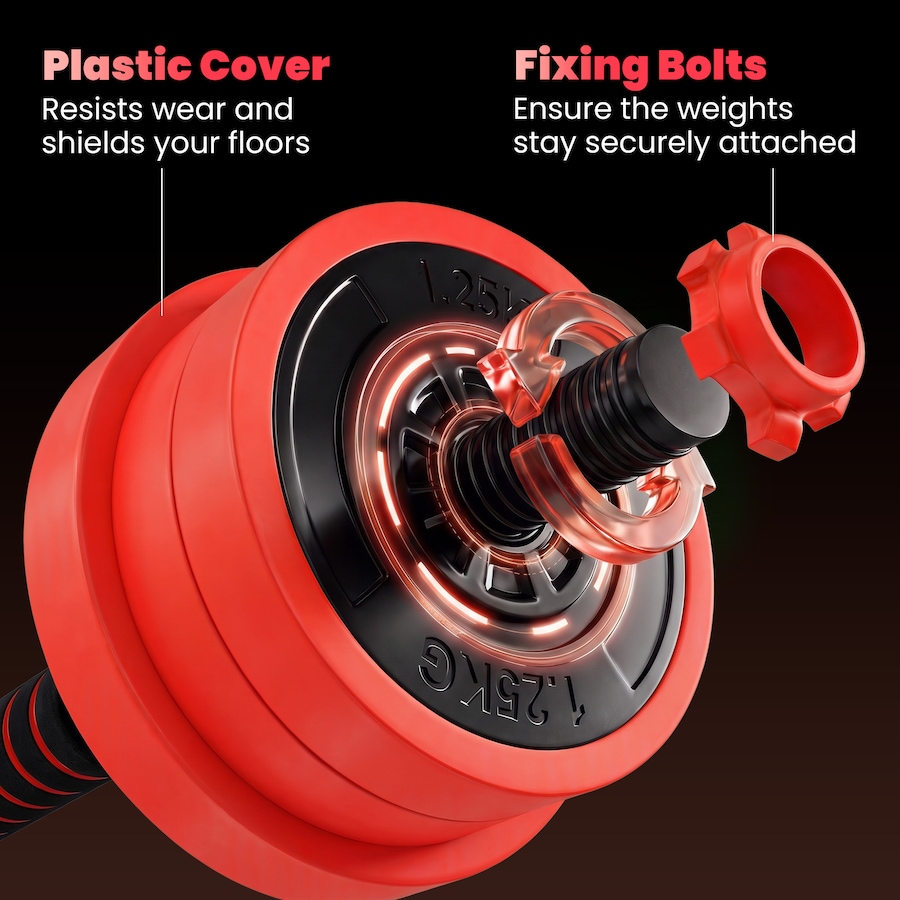 Image 998867_ALTMORE12.jpg, Product 998-867 / Price $84.99, Soozier 44lbs 4-in-1 Weight Dumbbell Set, Barbell Kettlebell Push Up Stand from Soozier on TSC.ca's Health & Fitness department