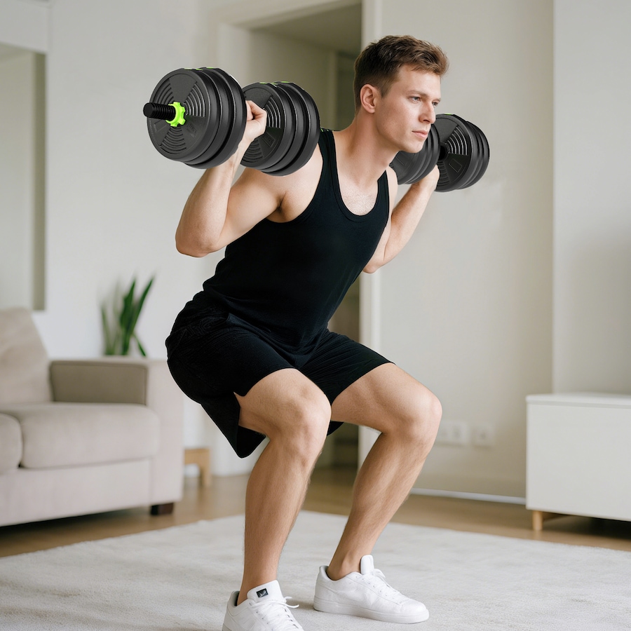 Image 998868_ALTMORE1.jpg, Product 998-868 / Price $89.99, Soozier Adjustable Dumbbell Set, 3 in 1 Weights Set for Home Gym, 55lb from Soozier on TSC.ca's Health & Fitness department