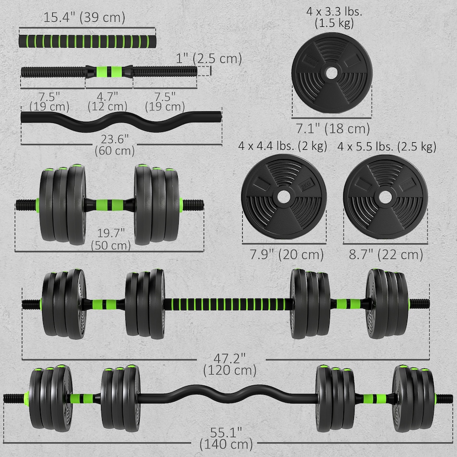 Image 998868_ALTMORE2.jpg, Product 998-868 / Price $89.99, Soozier Adjustable Dumbbell Set, 3 in 1 Weights Set for Home Gym, 55lb from Soozier on TSC.ca's Health & Fitness department