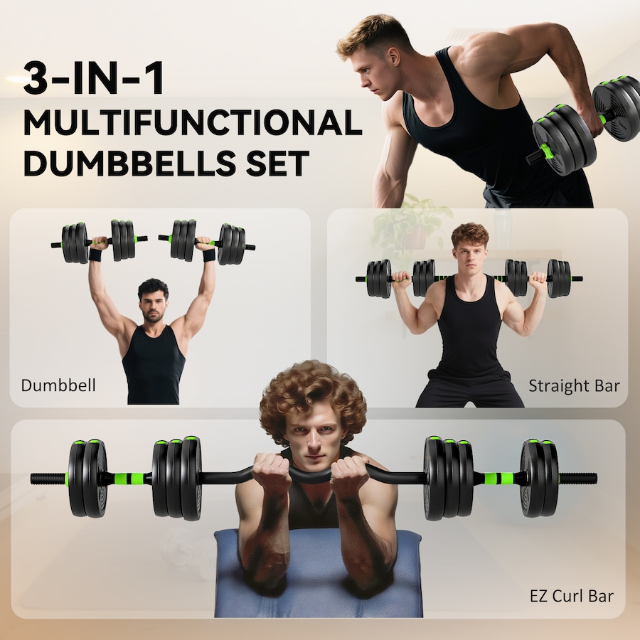 Image 998868_ALTMORE3.jpg, Product 998-868 / Price $89.99, Soozier Adjustable Dumbbell Set, 3 in 1 Weights Set for Home Gym, 55lb from Soozier on TSC.ca's Health & Fitness department