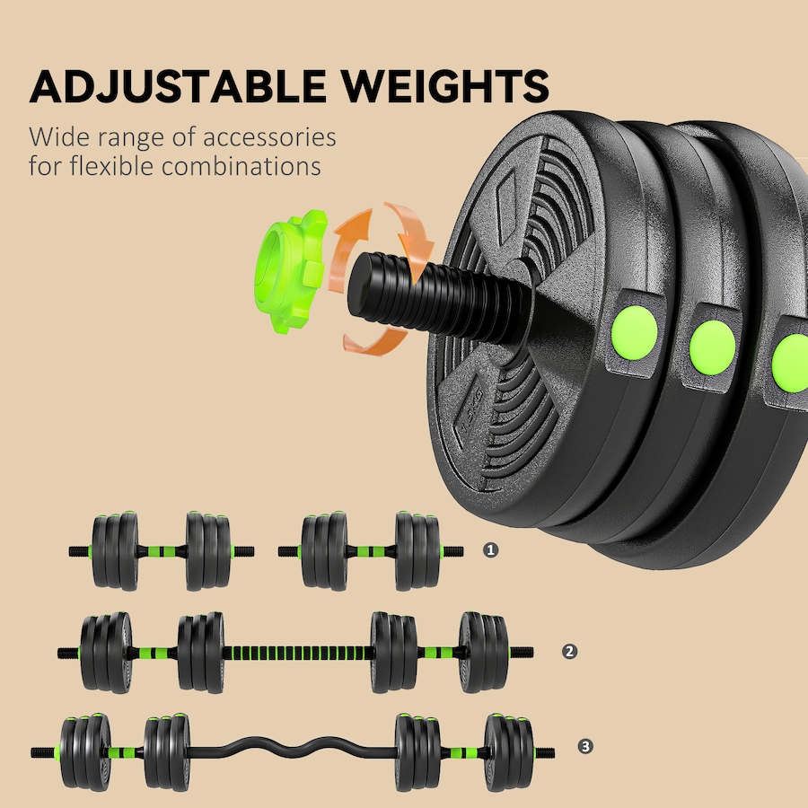 Image 998868_ALTMORE4.jpg, Product 998-868 / Price $89.99, Soozier Adjustable Dumbbell Set, 3 in 1 Weights Set for Home Gym, 55lb from Soozier on TSC.ca's Health & Fitness department
