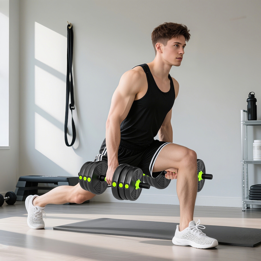 Image 998868_ALTMORE7.jpg, Product 998-868 / Price $89.99, Soozier Adjustable Dumbbell Set, 3 in 1 Weights Set for Home Gym, 55lb from Soozier on TSC.ca's Health & Fitness department