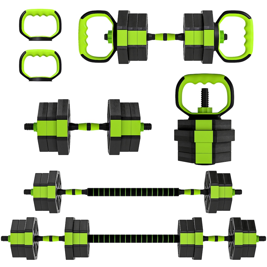 Image 998869.jpg, Product 998-869 / Price $79.99, Soozier 6-in-1 Adjustable Dumbbell Set, 44lbs Free Weights Set, Green from Soozier on TSC.ca's Health & Fitness department