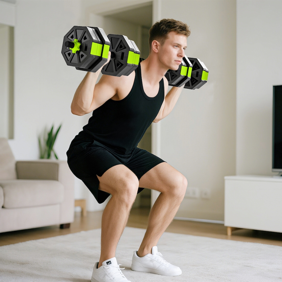 Image 998869_ALTMORE1.jpg, Product 998-869 / Price $79.99, Soozier 6-in-1 Adjustable Dumbbell Set, 44lbs Free Weights Set, Green from Soozier on TSC.ca's Health & Fitness department