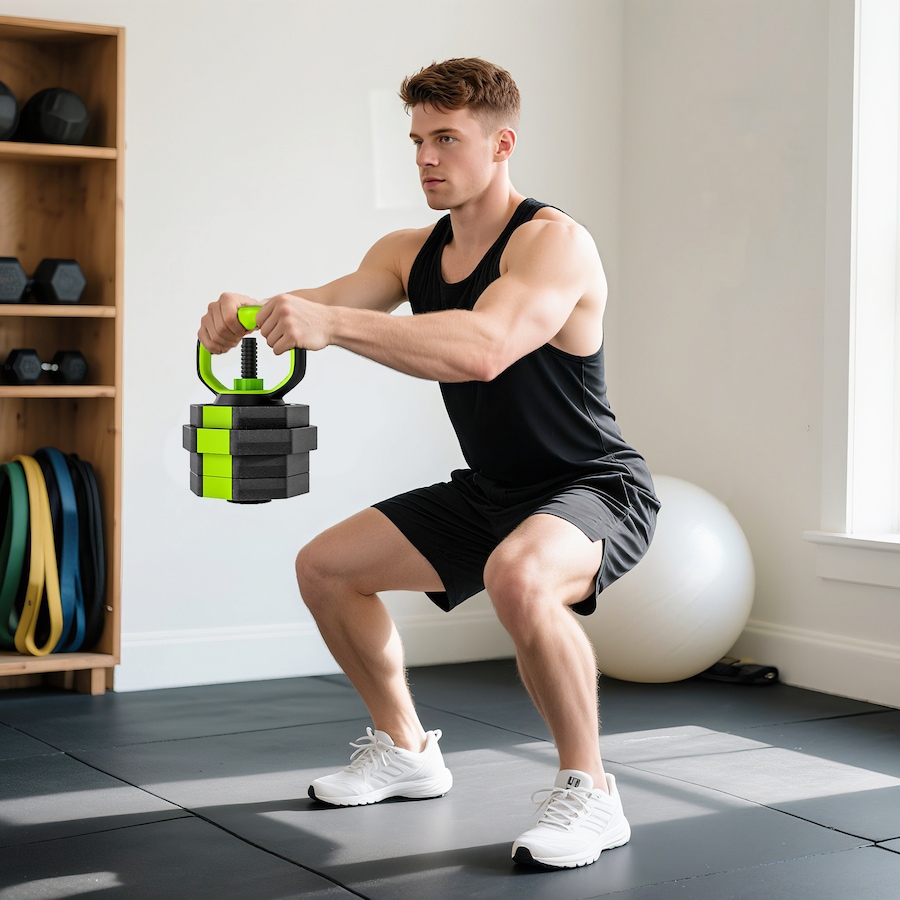 Image 998869_ALTMORE8.jpg, Product 998-869 / Price $79.99, Soozier 6-in-1 Adjustable Dumbbell Set, 44lbs Free Weights Set, Green from Soozier on TSC.ca's Health & Fitness department