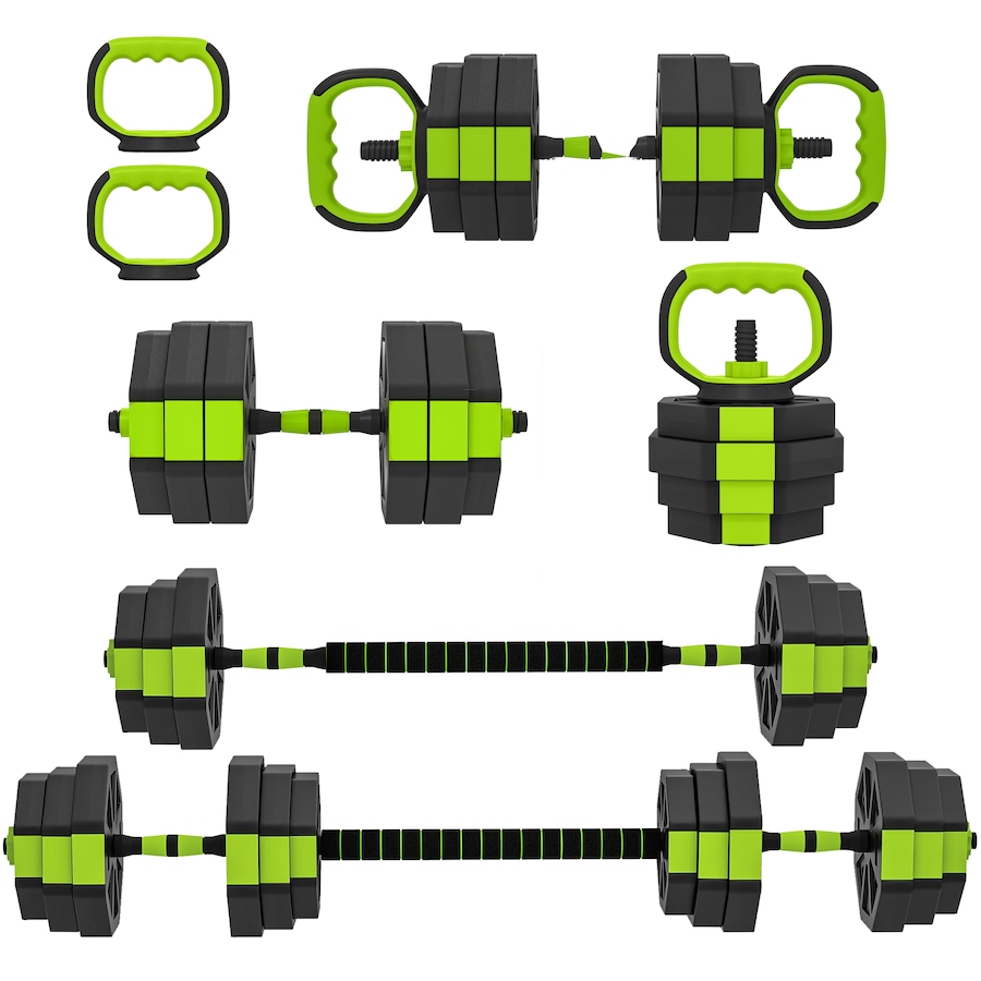 Image 998873.jpg, Product 998-873 / Price $84.99, Soozier 6-in-1 Adjustable Dumbbell Set, 66lbs Free Weights Set, Green from Soozier on TSC.ca's Health & Fitness department