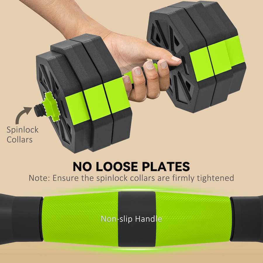 Image 998873_ALTMORE5.jpg, Product 998-873 / Price $84.99, Soozier 6-in-1 Adjustable Dumbbell Set, 66lbs Free Weights Set, Green from Soozier on TSC.ca's Health & Fitness department