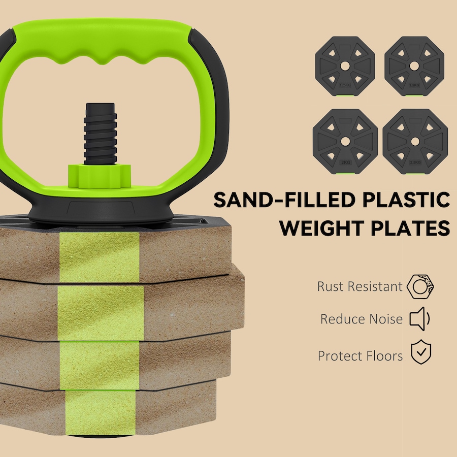 Image 998873_ALTMORE6.jpg, Product 998-873 / Price $84.99, Soozier 6-in-1 Adjustable Dumbbell Set, 66lbs Free Weights Set, Green from Soozier on TSC.ca's Health & Fitness department