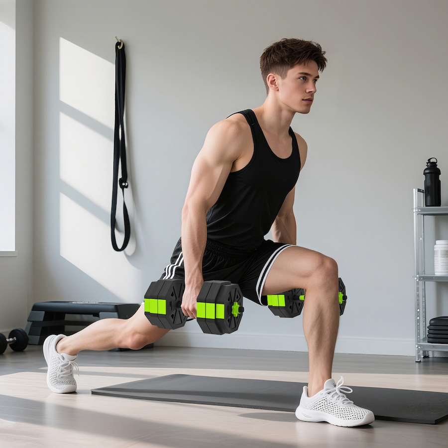 Image 998873_ALTMORE7.jpg, Product 998-873 / Price $84.99, Soozier 6-in-1 Adjustable Dumbbell Set, 66lbs Free Weights Set, Green from Soozier on TSC.ca's Health & Fitness department