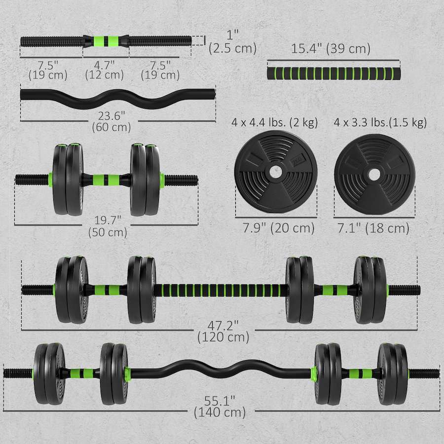 Image 998876_ALTMORE2.jpg, Product 998-876 / Price $54.99, Soozier Adjustable Dumbbell Set, 3 in 1 Weights Set for Home Gym, 33lb from Soozier on TSC.ca's Health & Fitness department