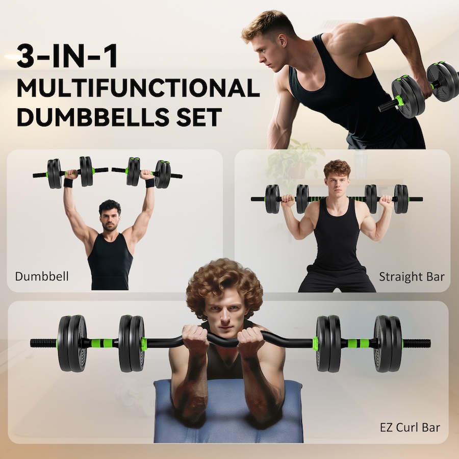 Image 998876_ALTMORE3.jpg, Product 998-876 / Price $54.99, Soozier Adjustable Dumbbell Set, 3 in 1 Weights Set for Home Gym, 33lb from Soozier on TSC.ca's Health & Fitness department