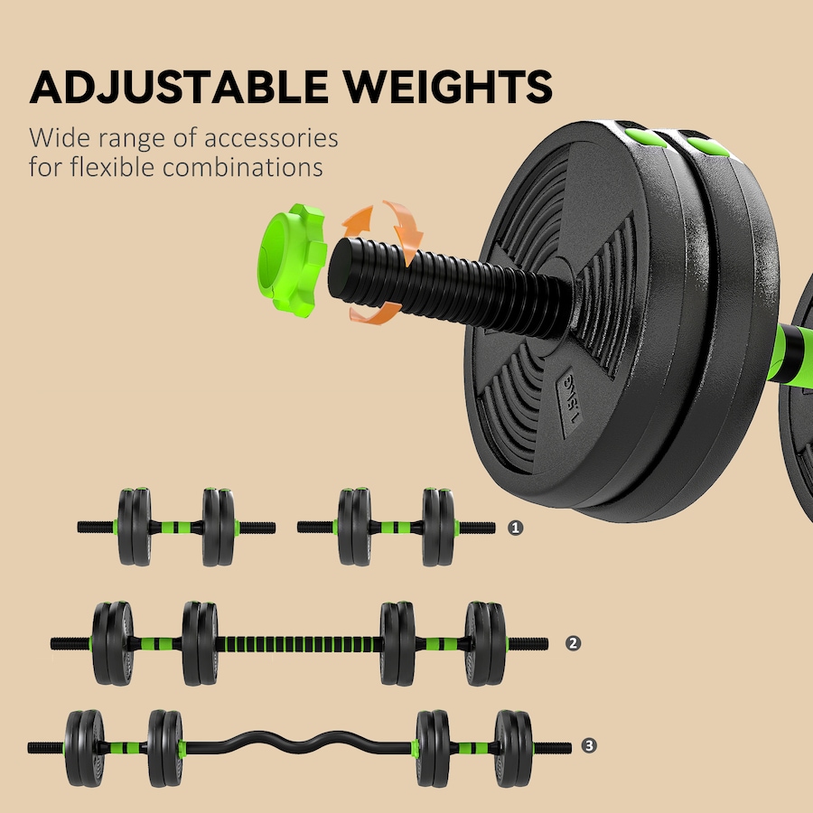 Image 998876_ALTMORE4.jpg, Product 998-876 / Price $54.99, Soozier Adjustable Dumbbell Set, 3 in 1 Weights Set for Home Gym, 33lb from Soozier on TSC.ca's Health & Fitness department