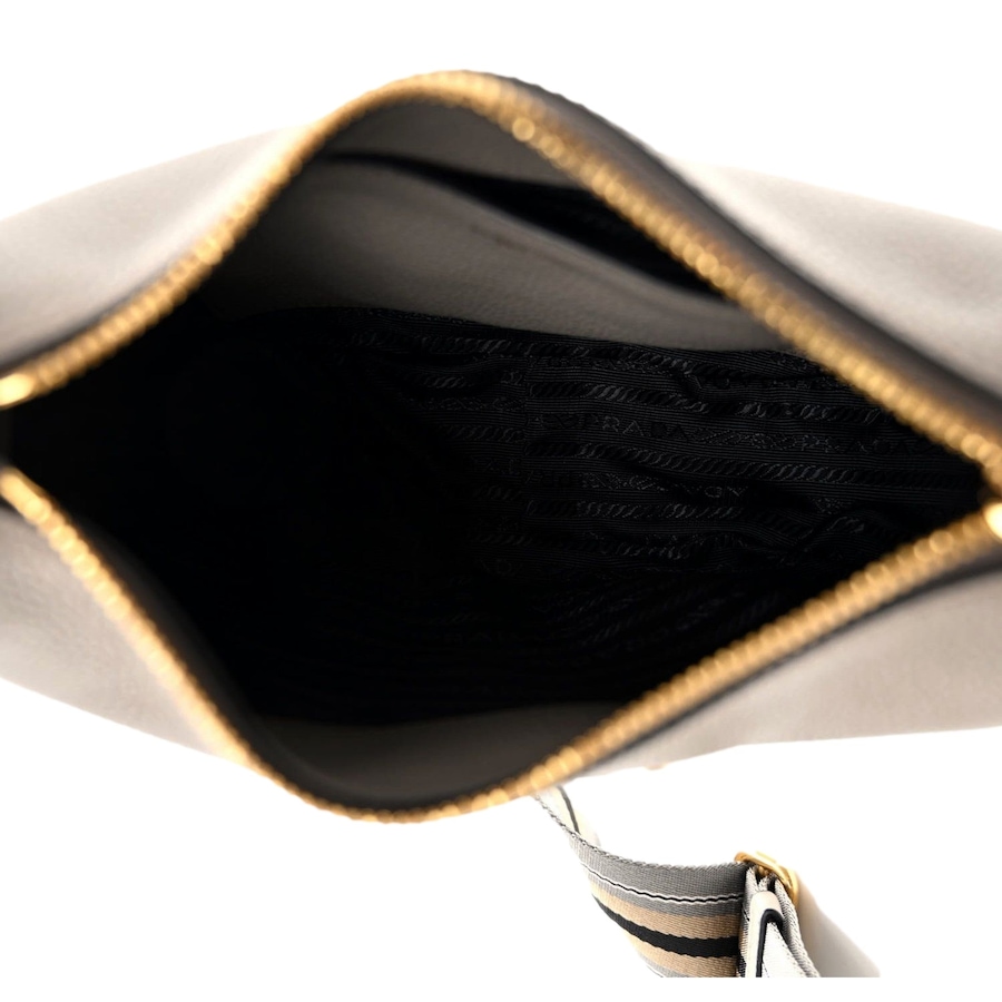 Image 999771_ALTMORE3.jpg, Product 999-771 / Price $4,691.00, Prada Vitello Phenix Zippered Messenger Hobo Grey Leather Shoulder Bag from Prada on TSC.ca's Fashion department